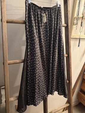 Black Floral A-Line Skirt from Aerie